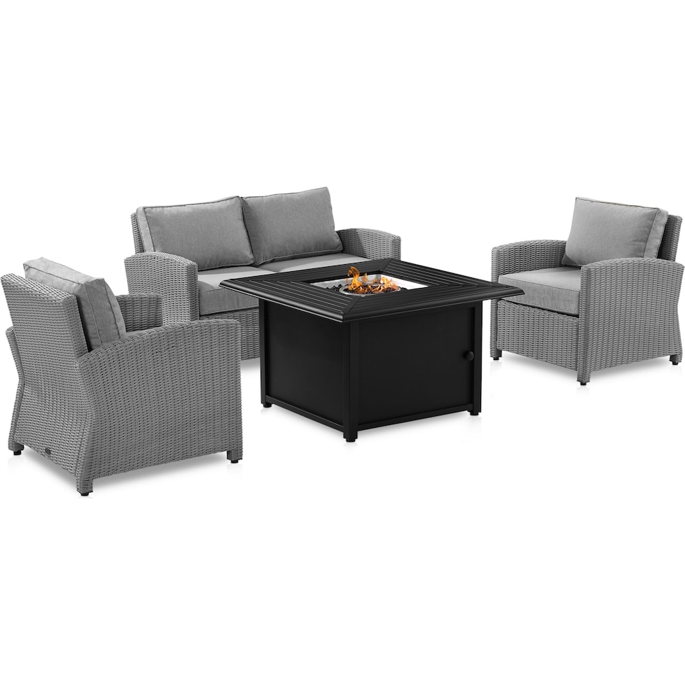 destin gray outdoor loveseat set   