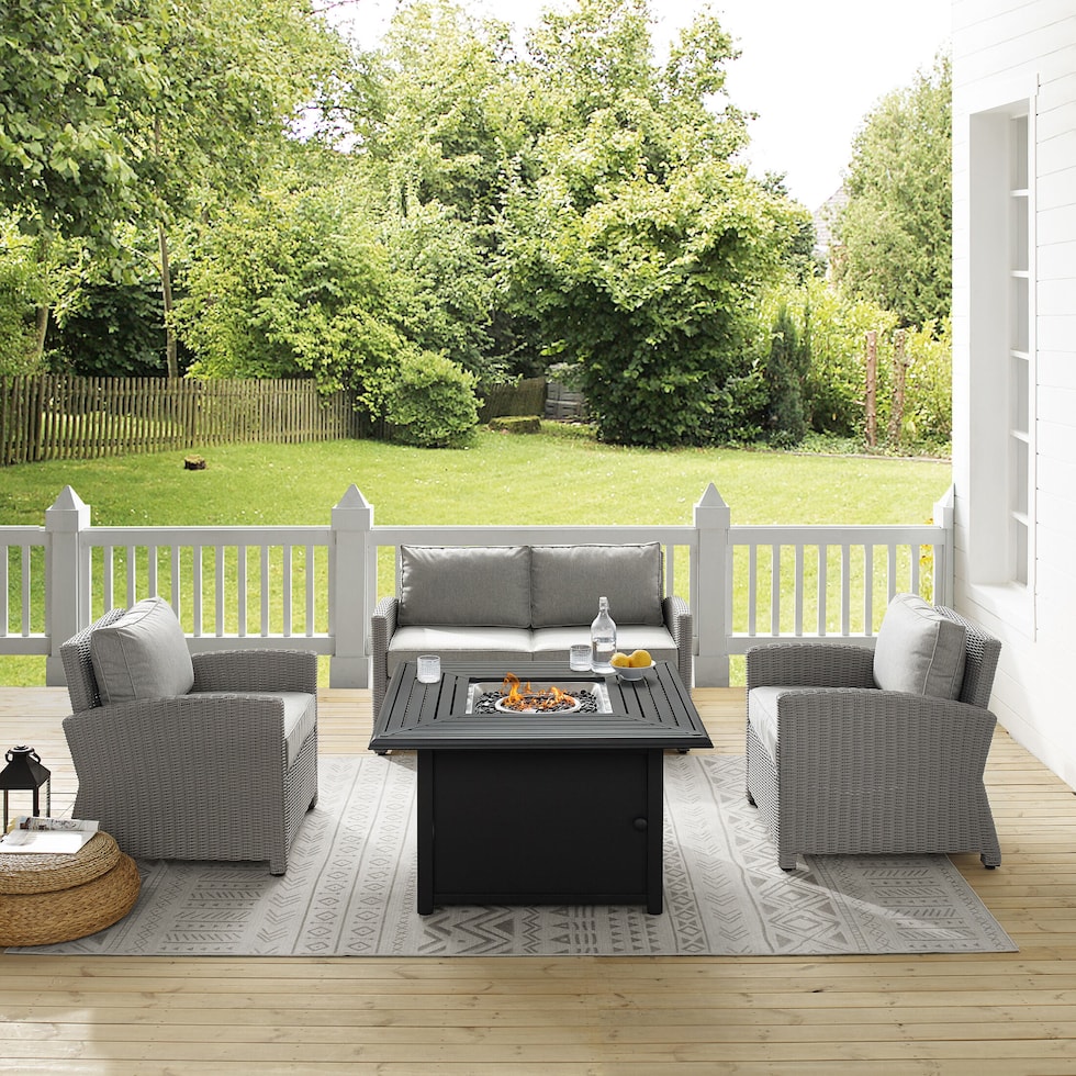 destin gray outdoor loveseat set   