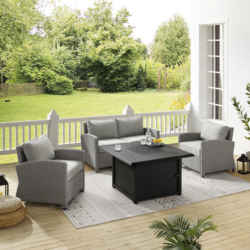 destin gray outdoor loveseat set   