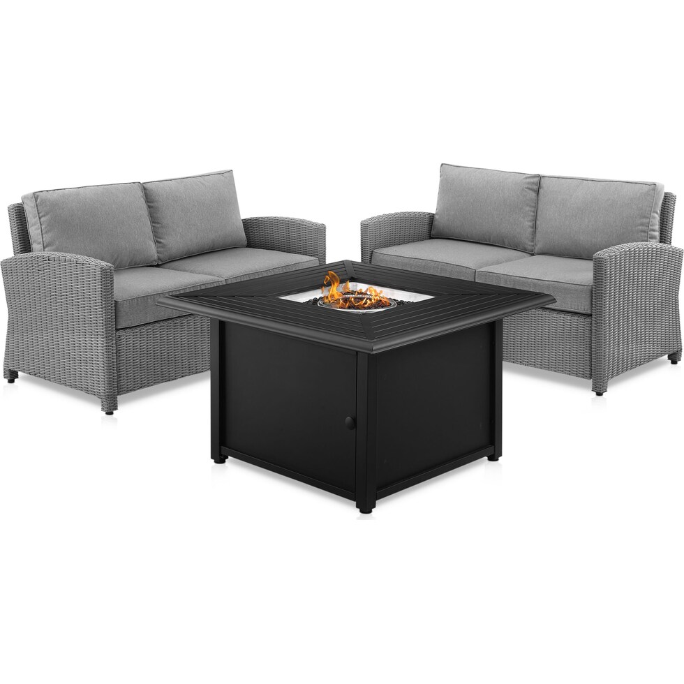 destin gray outdoor loveseat set   