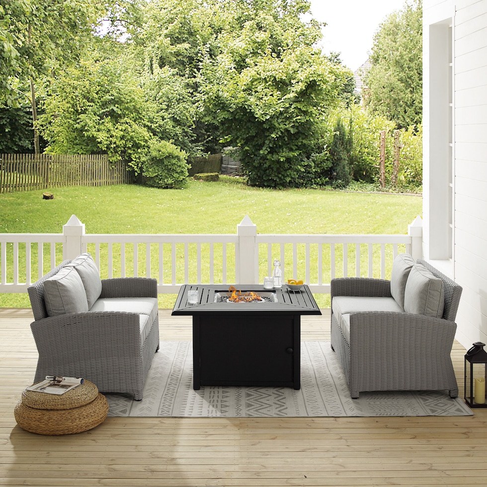 destin gray outdoor loveseat set   