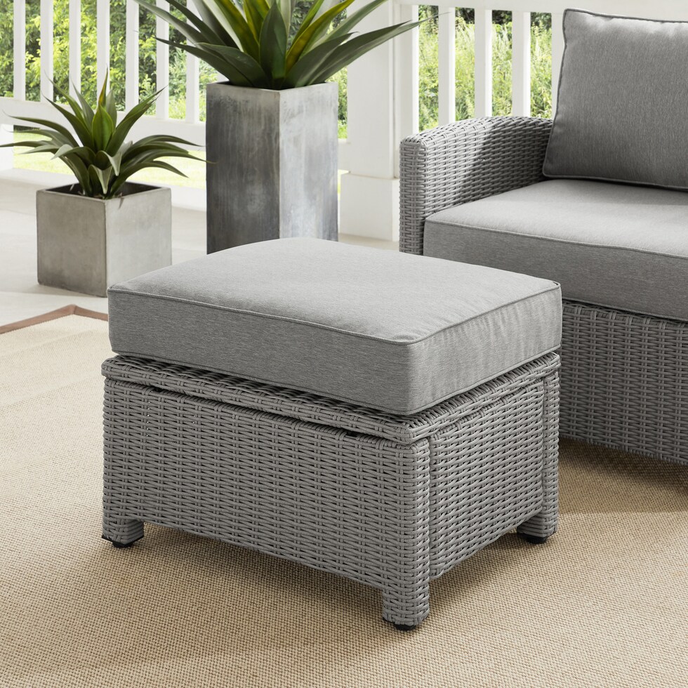 destin gray outdoor ottoman   