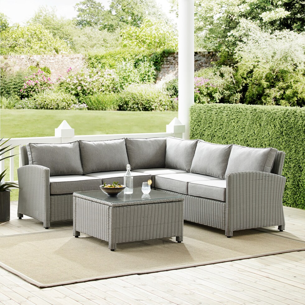 destin gray outdoor sectional set   
