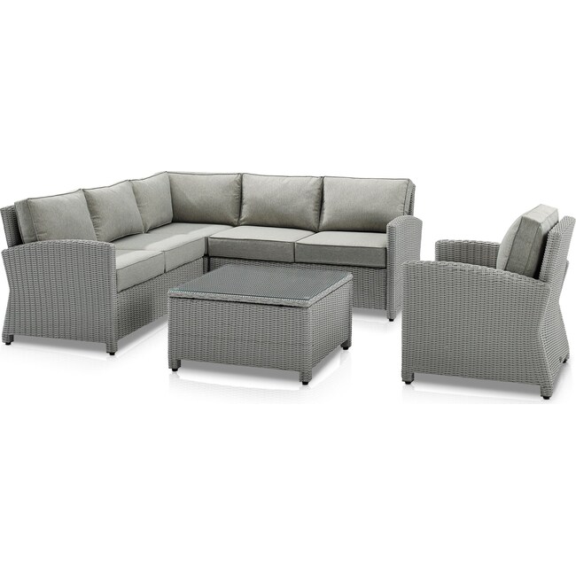 Outdoor Furniture - Destin 3-Piece Outdoor Sectional, Chair and Coffee Table Set