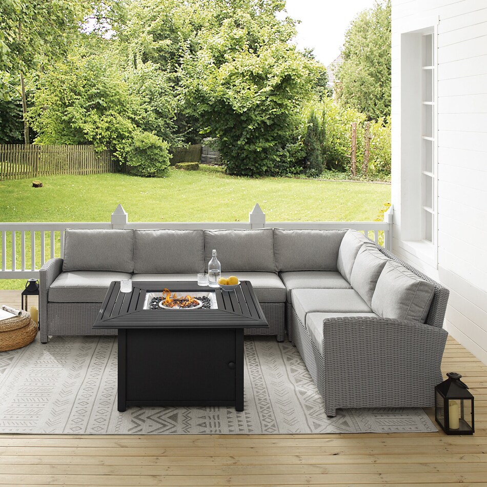 destin gray outdoor sectional set   