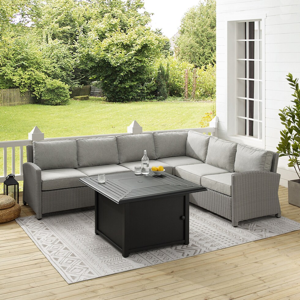 destin gray outdoor sectional set   