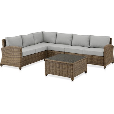 Destin 4-Piece Outdoor Sectional and Coffee Table Set