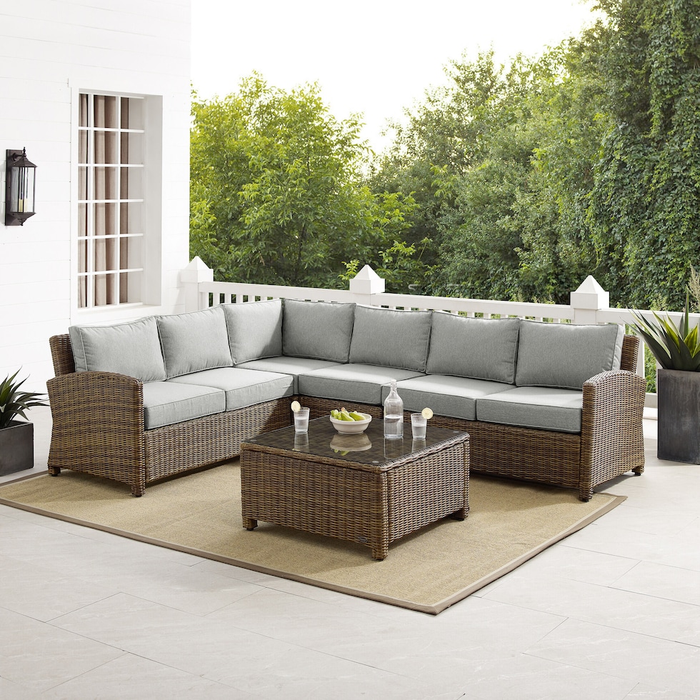 destin gray outdoor sectional set   