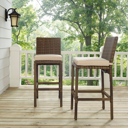 Destin Outdoor Set of 2 Bar Stools - Sand