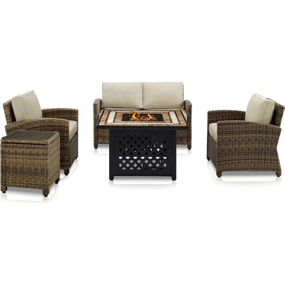 destin light brown outdoor loveseat set   