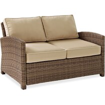 destin light brown outdoor loveseat set   