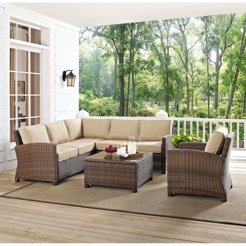 destin light brown outdoor sectional set   