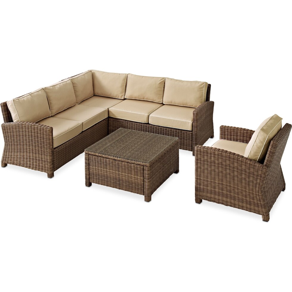 destin light brown outdoor sectional set   