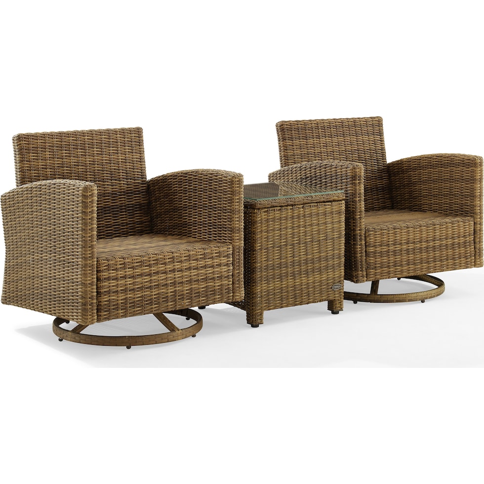 destin navy brown outdoor swivel rocker set   