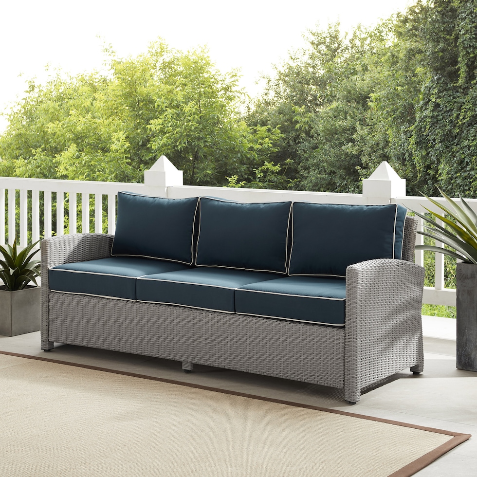 destin navy gray outdoor sofa   