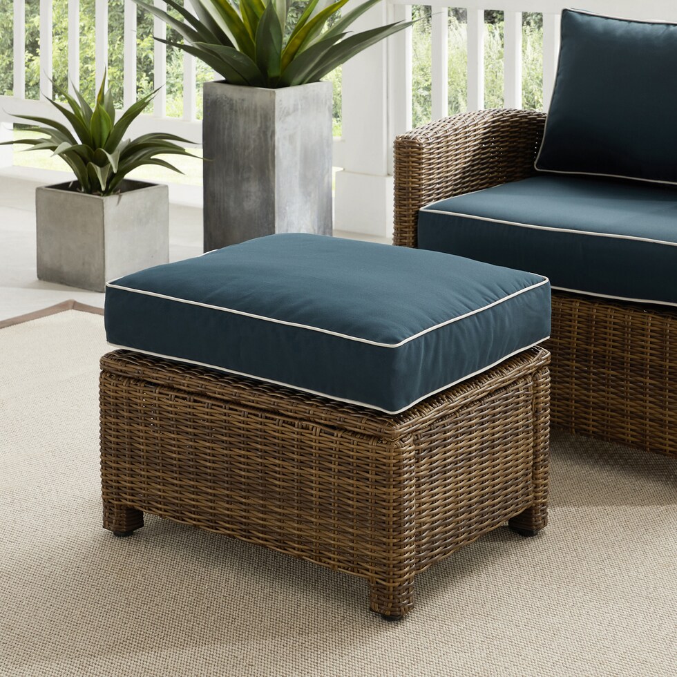 destin navy outdoor ottoman   