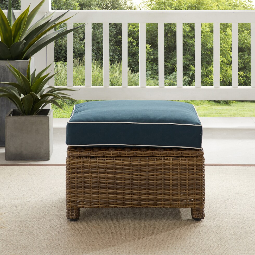 destin navy outdoor ottoman   
