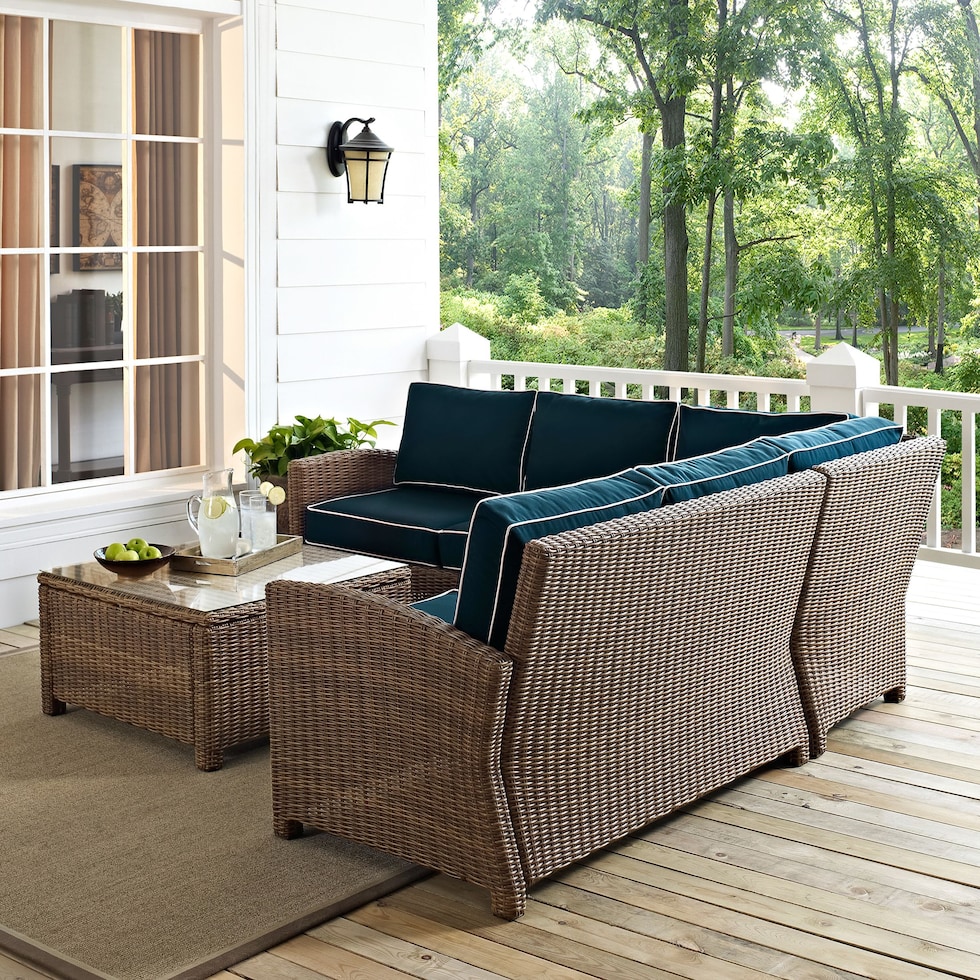 destin navy outdoor sectional set   