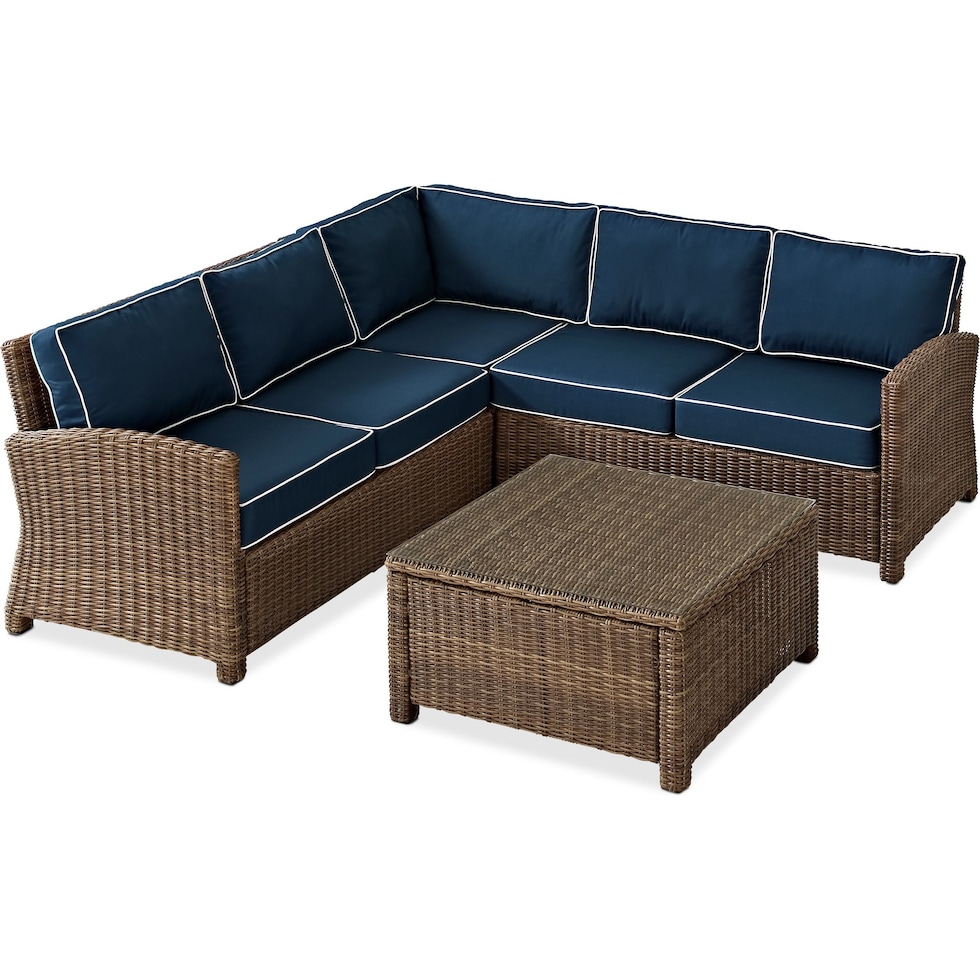 destin navy outdoor sectional set   