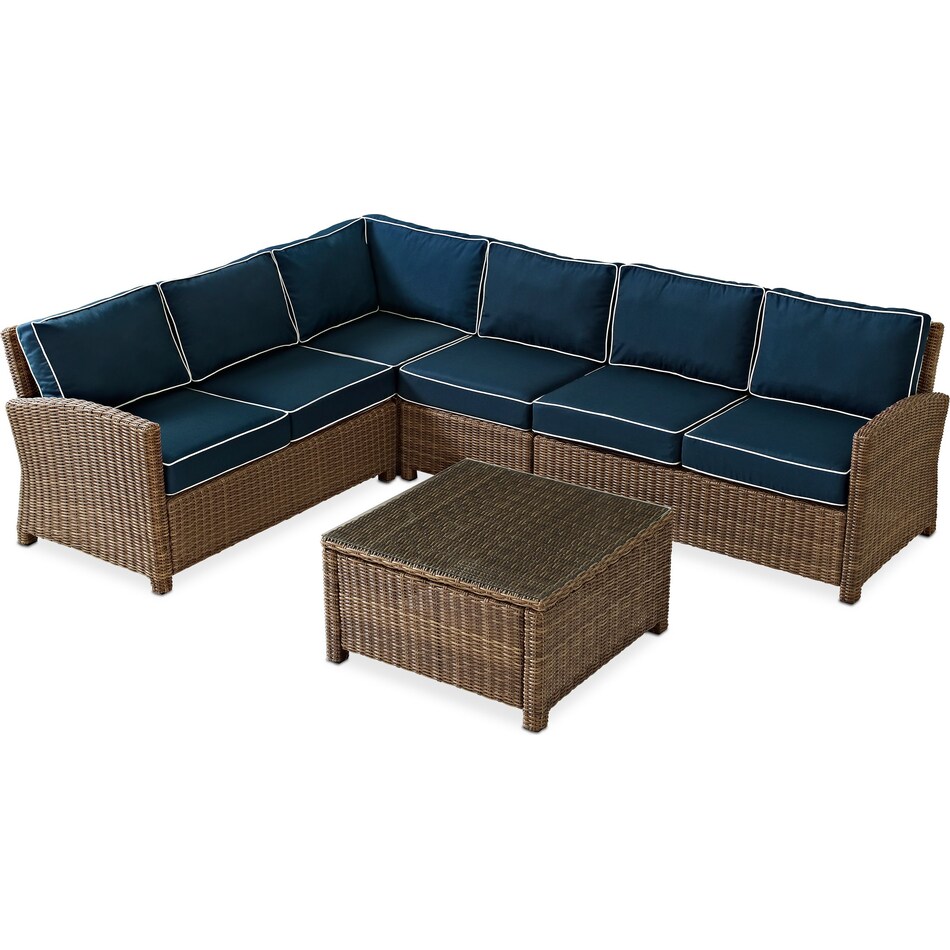 Destin 4Piece Outdoor Sectional and Coffee Table Set American