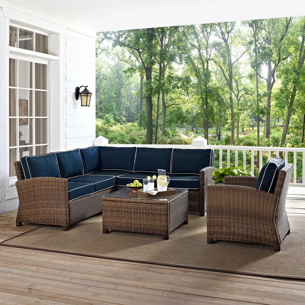 destin navy outdoor sectional set   