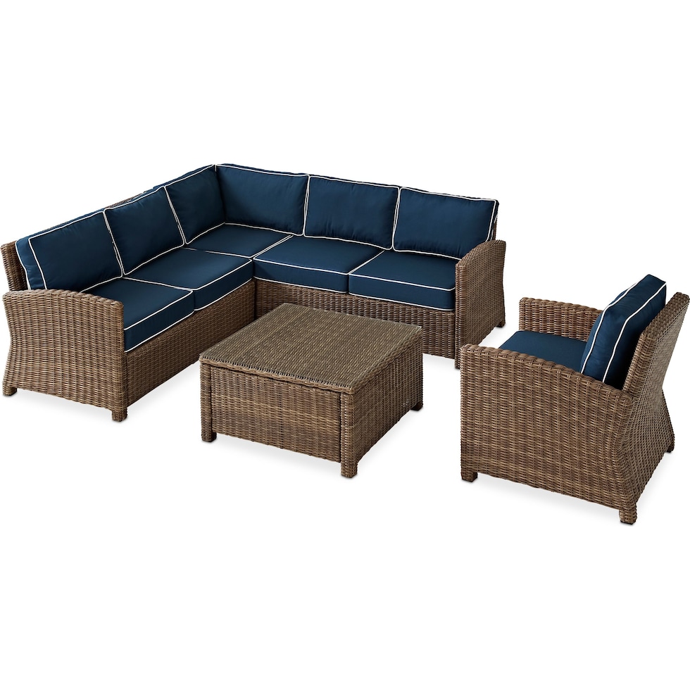 destin navy outdoor sectional set   
