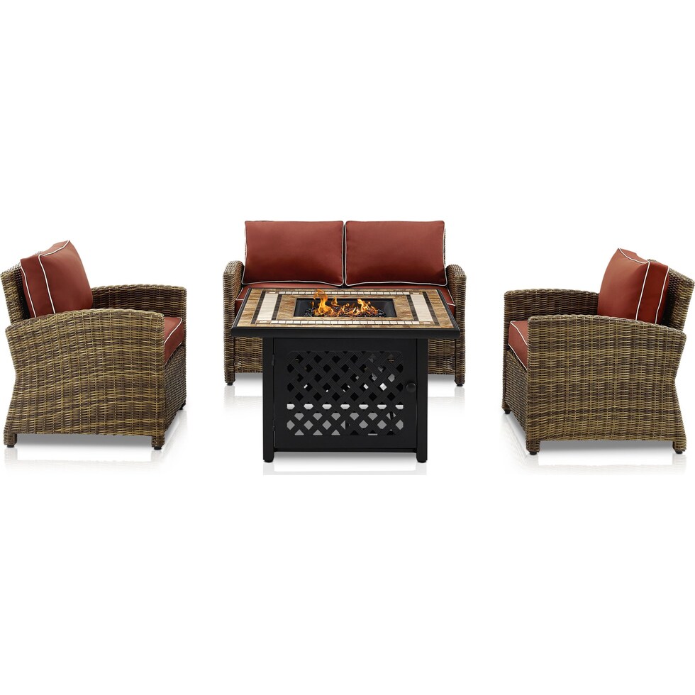 destin red outdoor loveseat set   
