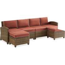 destin red outdoor sectional   