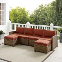 destin red outdoor sectional   