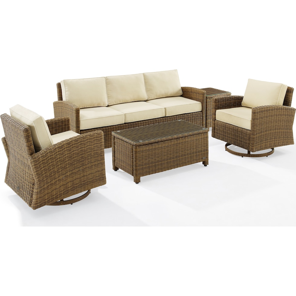 destin sand brown outdoor sofa set   