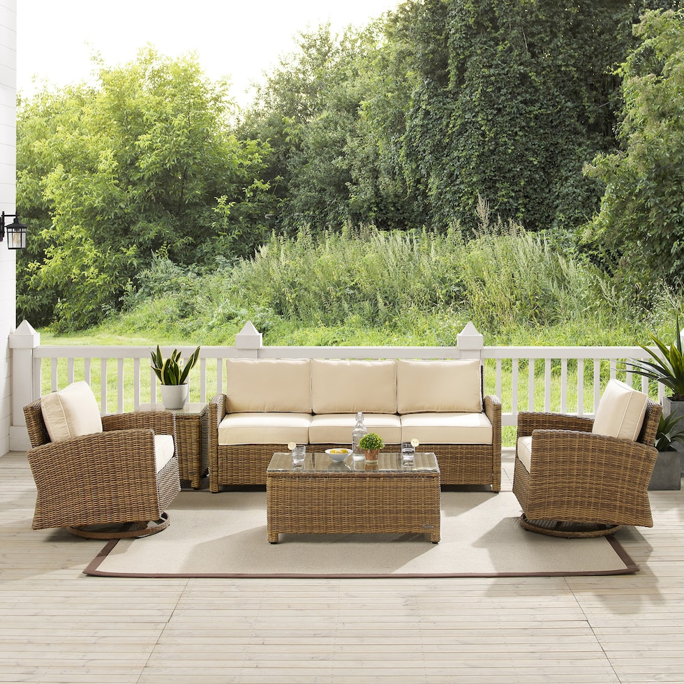 destin sand brown outdoor sofa set   
