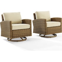 destin sand brown outdoor swivel rocker set   