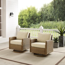 destin sand brown outdoor swivel rocker set   