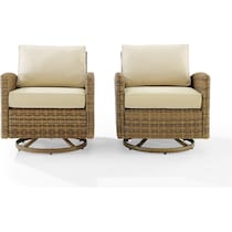 destin sand brown outdoor swivel rocker set   