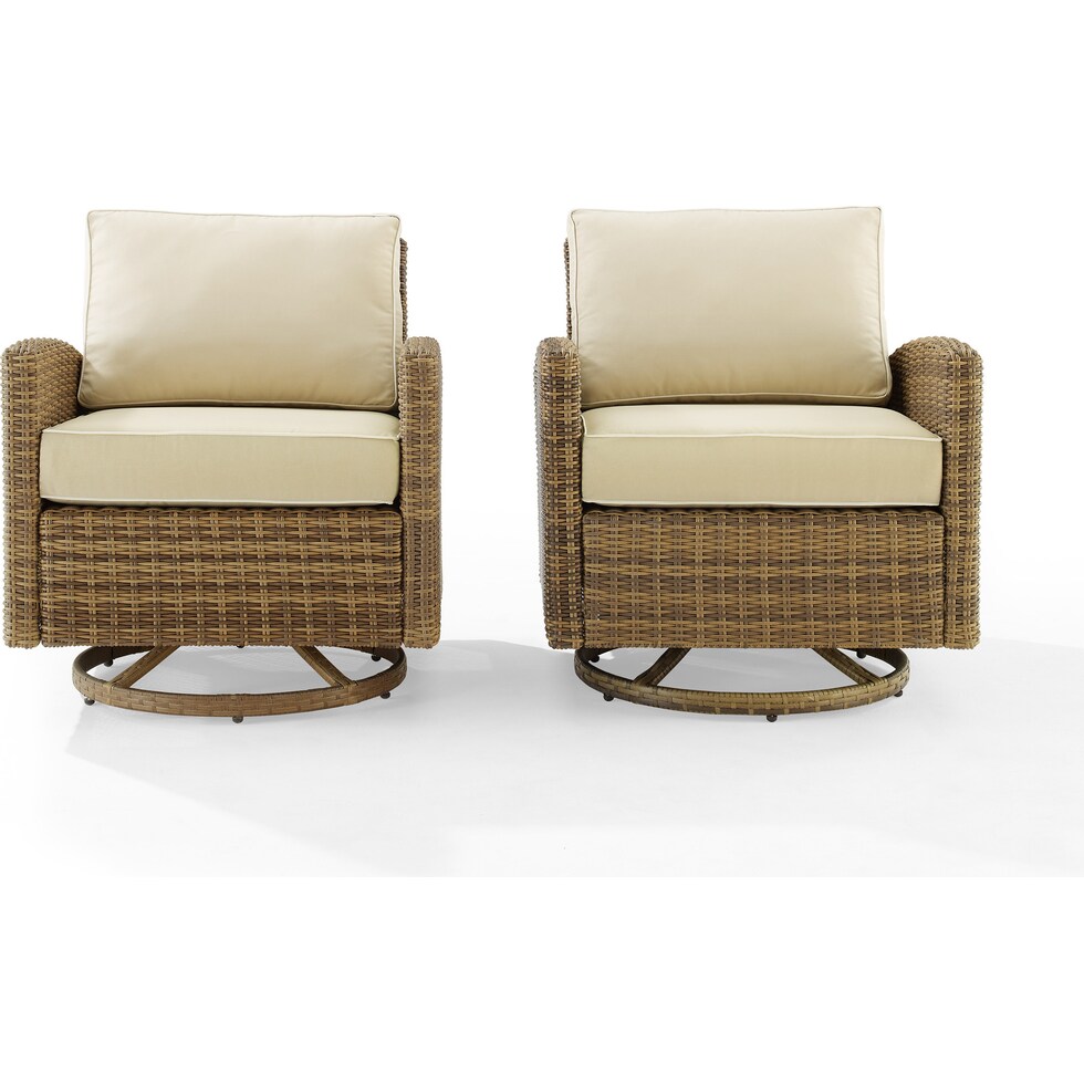 destin sand brown outdoor swivel rocker set   