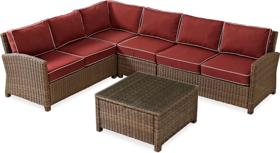 Destin 4Piece Outdoor Sectional and Coffee Table Set American