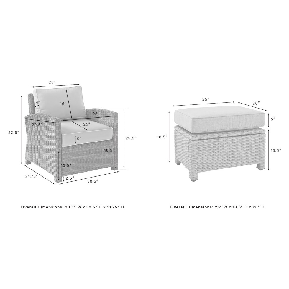 destin white and brown outdoor chair set   