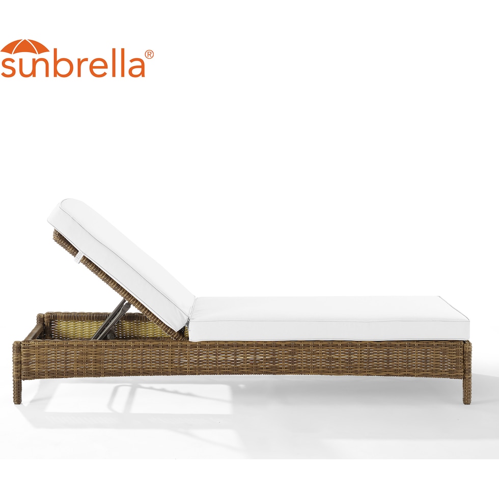 destin white and brown outdoor chaise   