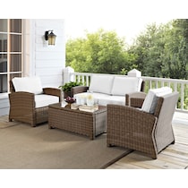 destin white and brown outdoor loveseat set   