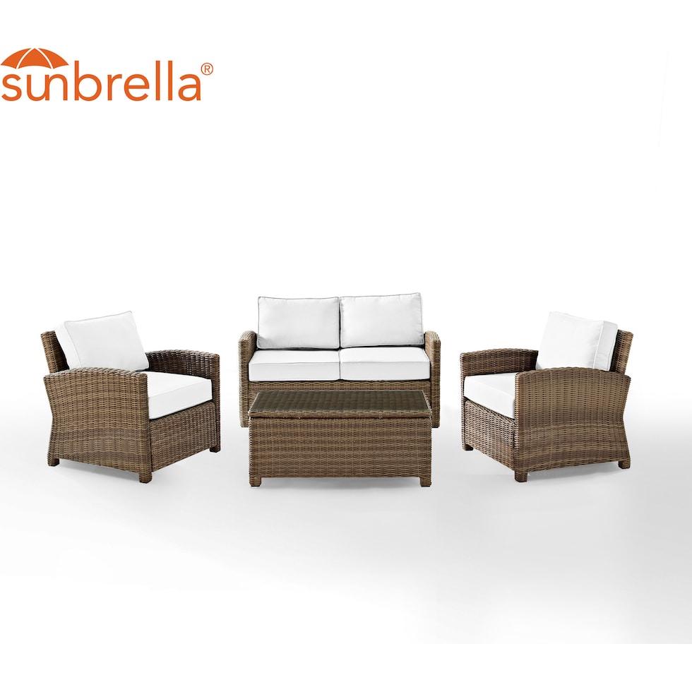 destin white and brown outdoor loveseat set   