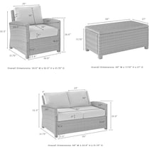 destin white and brown outdoor loveseat set   