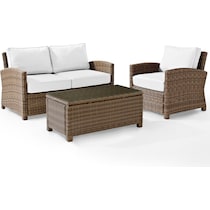 destin white and brown outdoor loveseat set   