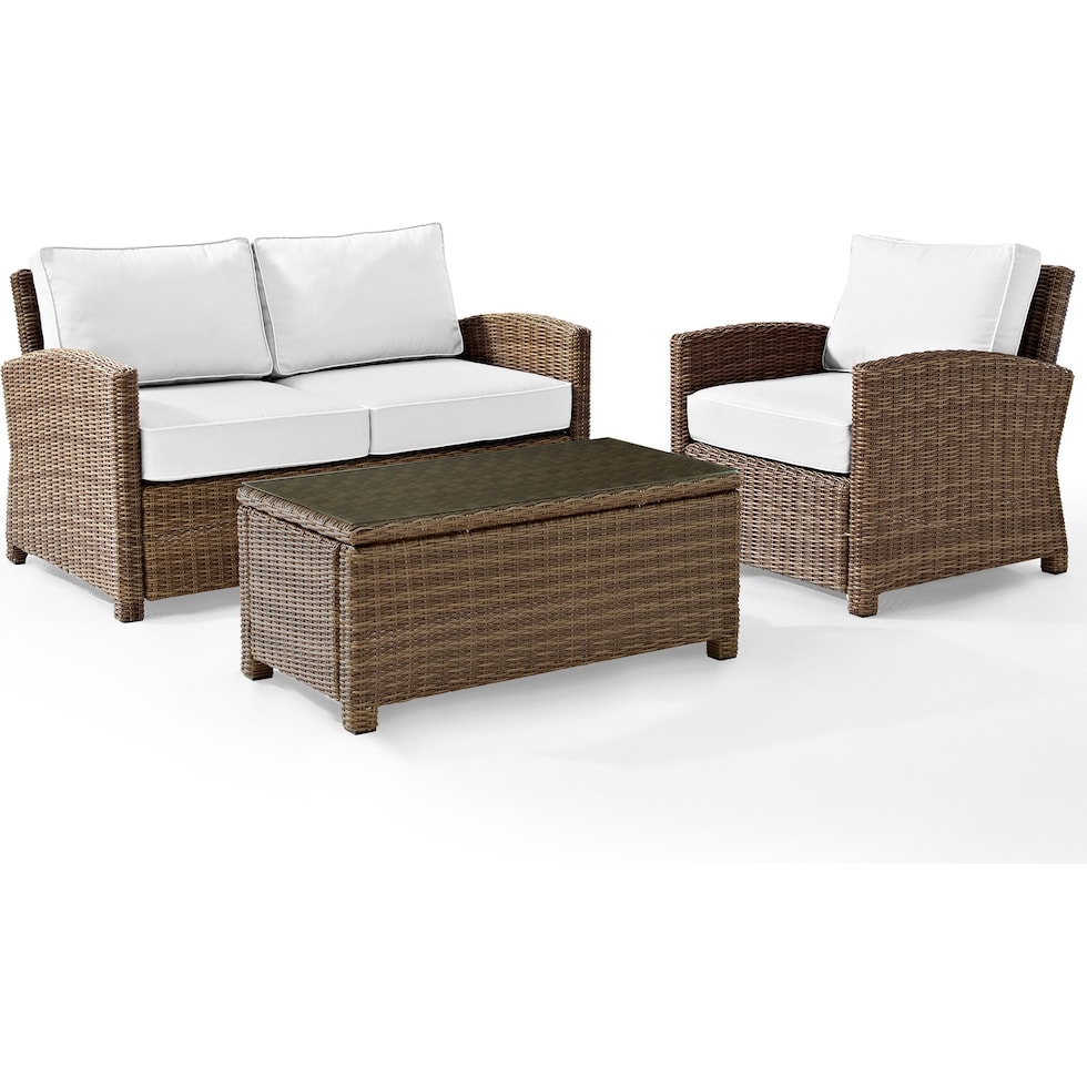 destin white and brown outdoor loveseat set   