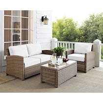 destin white and brown outdoor loveseat set   