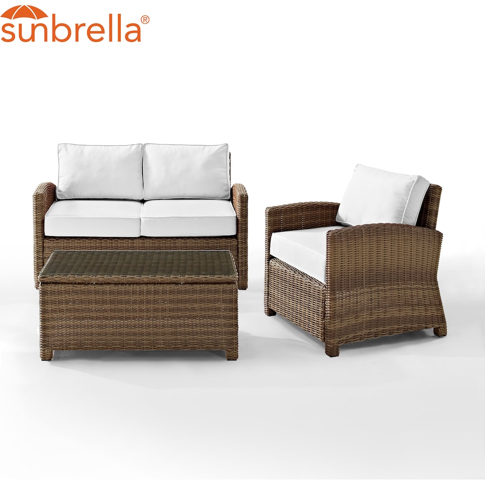 destin white and brown outdoor loveseat set   