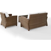 destin white and brown outdoor loveseat set   