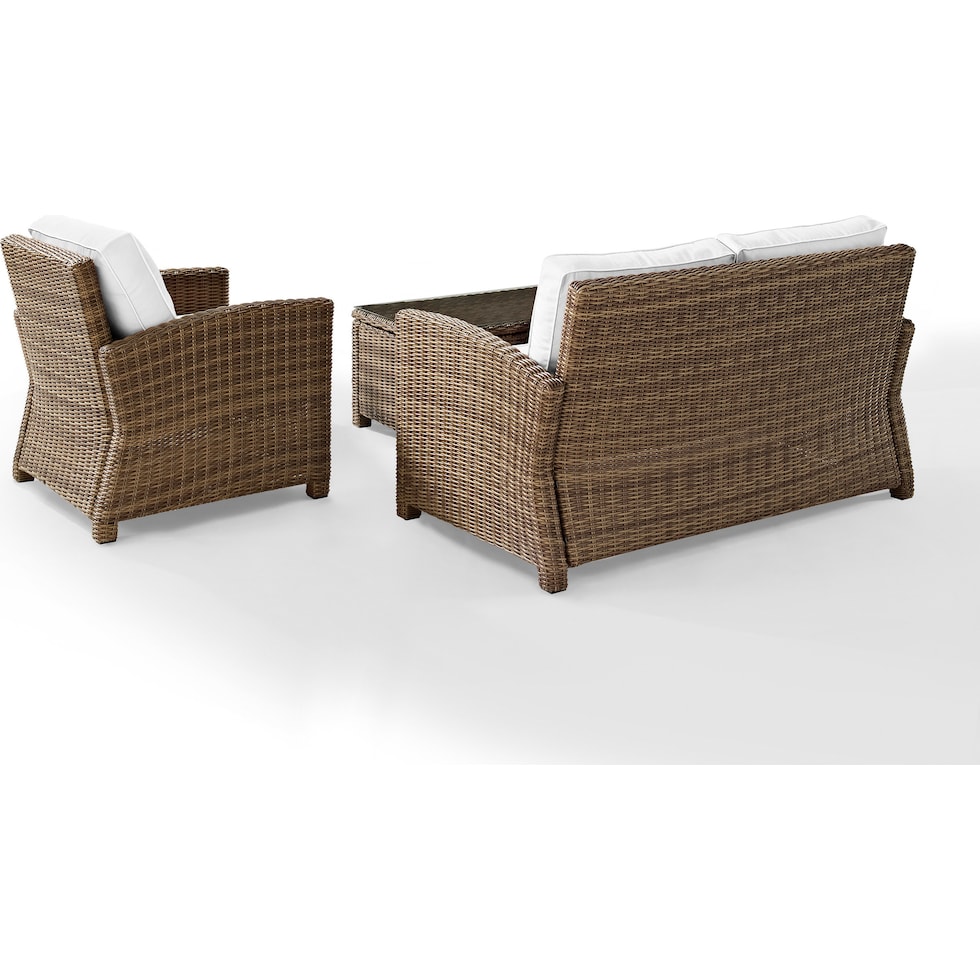 destin white and brown outdoor loveseat set   