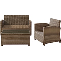 destin white and brown outdoor loveseat set   