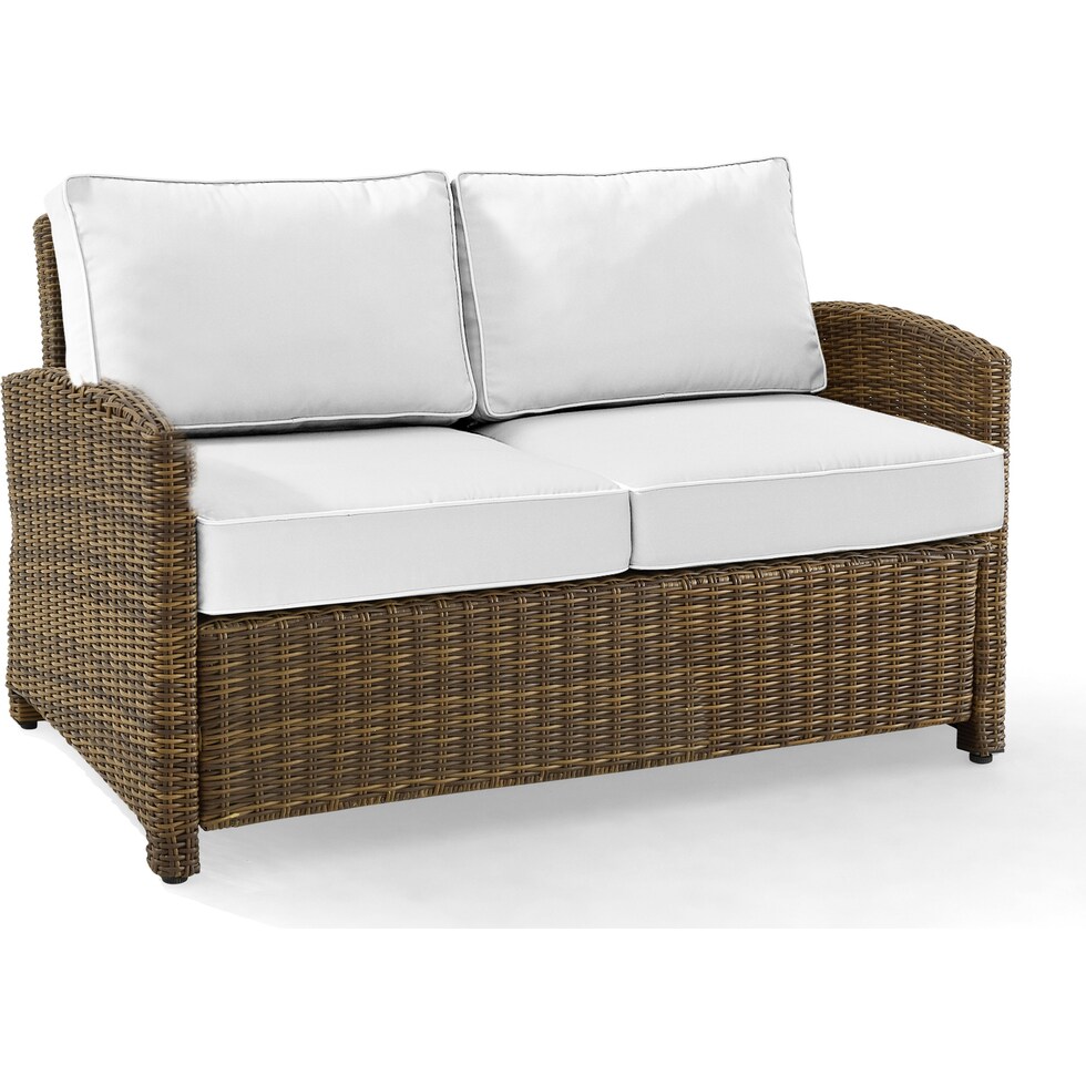 destin white and brown outdoor loveseat   