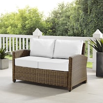 destin white and brown outdoor loveseat   
